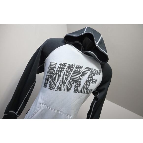 Nike Hoodie Therma Fit Gray Black Pullover Fleece Sweater Boys Size Large - Picture 4 of 7